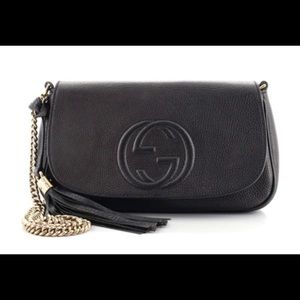 💯 Authentic GUCCI Soho Chain Crossbody Bag Leather Medium